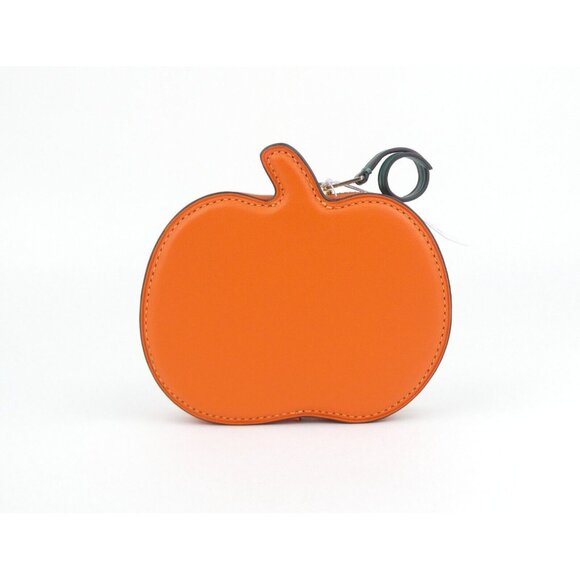 Coach Orange Pumpkin Leather Zip Coin Case NWT CN002 - Picture 1 of 4